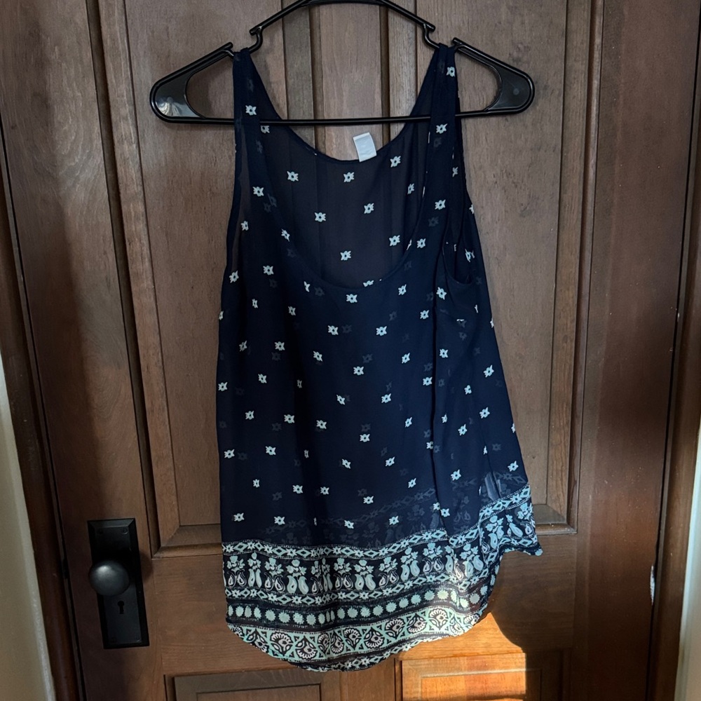 Old Navy Dark Blue Patterned Camisole